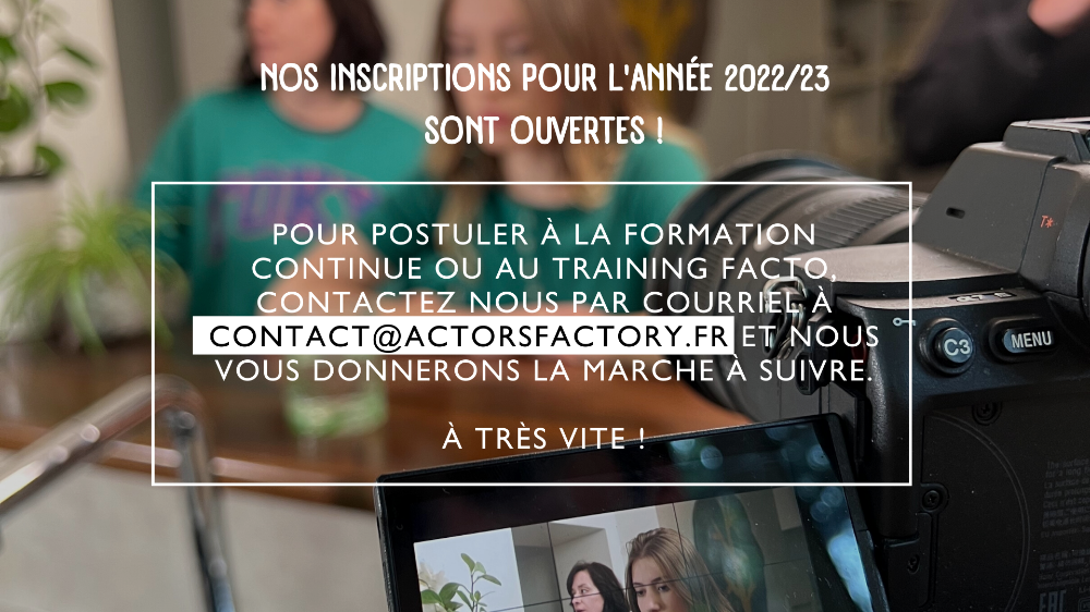 Dernière information sur l'Actors Factory